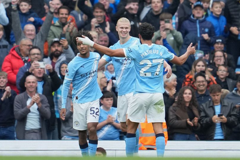 Selebrasi penyerang Manchester City