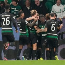 Selebrasi skuad Sporting Lisbon
