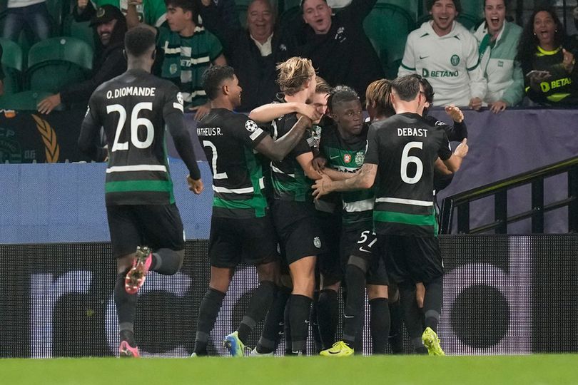 Selebrasi skuad Sporting Lisbon