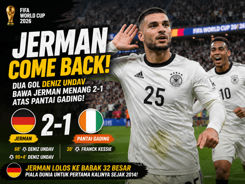 Jerman Bangkit Tekuk Pantai Gading 2-1