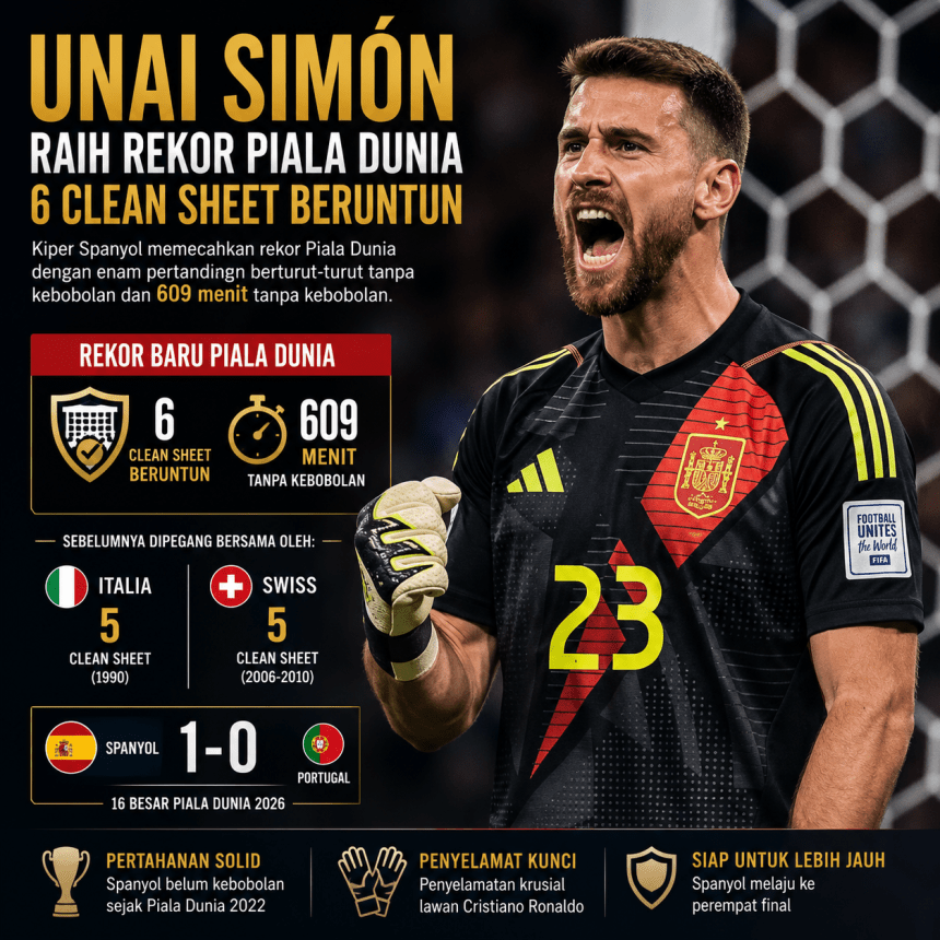 Unai Simón, Enam Clean Sheet