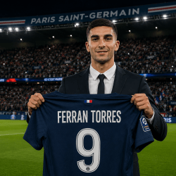 Ferran Torres diperkenalkan sebagai pemain baru PSG setelah meninggalkan Barcelona.